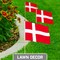 G128 12 Pack Handheld Denmark Danish Stick Flags | 8x12 In | Printed 150D Polyester, Country Flag, Solid Wooden Stick, Spear Gold Tip